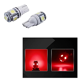 ( 2 X ADET ) 1 TAKIM LED T10 DİPSİZ AMPUL 12V CANBUS 5 ULTRA LED MODEL RED ( BİG MODEL KIRMIZI )
