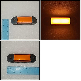 ( 6 X ADET ) 1 SET FORM NEON BLINDS + POSITION LAMBA 12V & 24V AMBER 10 CM x 2 CM