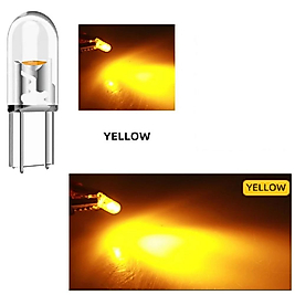 ( 4 X ADET ) 1 SET T5 1.2W LED MİNİ DİPSİZ AMPUL SARI 12V (1.2W MİNİ DİPSİZ AMPUL LED KRİSTAL CAM SARI)