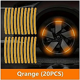 ( 20 X ADET ) 1 SET JANT REFLEKTÖR RIM STICKER ORANGE CAR & MOTORCYDE & BICYCLE