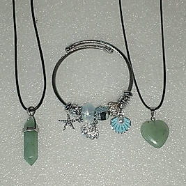 ( 3 PARÇA ) 1 SET 11010 SERİ 2 DOĞALTAŞ KOLYE & 1 CHARM BİLEKLİK SETİ