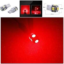 ( 2 X ADET ) 1 TAKIM LED T10 DİPSİZ AMPUL 12V CANBUS 5 ULTRA LED MODEL RED ( BİG MODEL KIRMIZI )