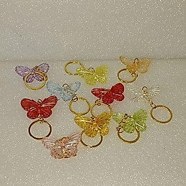 ( 10 ADET ) 1 PAKET GLASS BUTTERFLY GÜNLÜK KULLANIM ANAHTARLIK SETİ