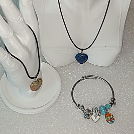 ( 3 PARÇA ) 1 SET 11000 SERİ 2 DOĞALTAŞ KOLYE & 1 CHARM BİLEKLİK SETİ