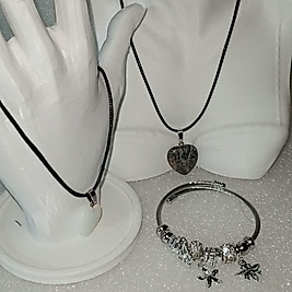 ( 3 PARÇA ) 1 SET 11010 SERİ 2 DOĞALTAŞ KOLYE & 1 CHARM BİLEKLİK SETİ