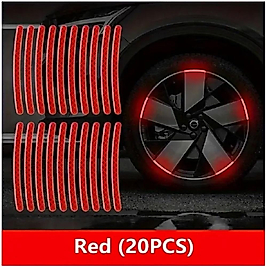 ( 20 X ADET ) 1 SET JANT REFLEKTÖR RIM STICKER RED CAR & MOTORCYDE & BICYCLE