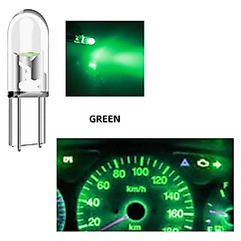 ( 4 X ADET ) 1 SET T5 1.2W LED MİNİ DİPSİZ AMPUL YEŞİL 12V (1.2W MİNİ DİPSİZ AMPUL LED KRİSTAL CAM YEŞİL)