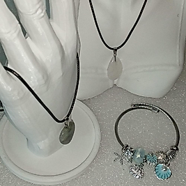 ( 3 PARÇA ) 1 SET 11000 SERİ 2 DOĞALTAŞ KOLYE & 1 CHARM BİLEKLİK SETİ